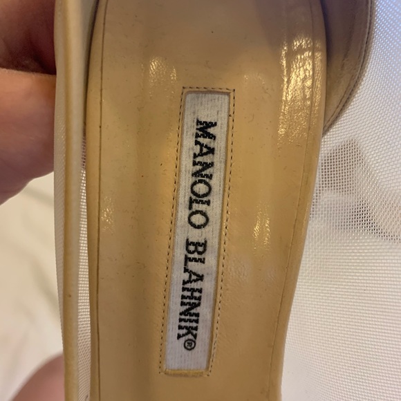 Cream and mesh Manolos - Picture 5 of 5